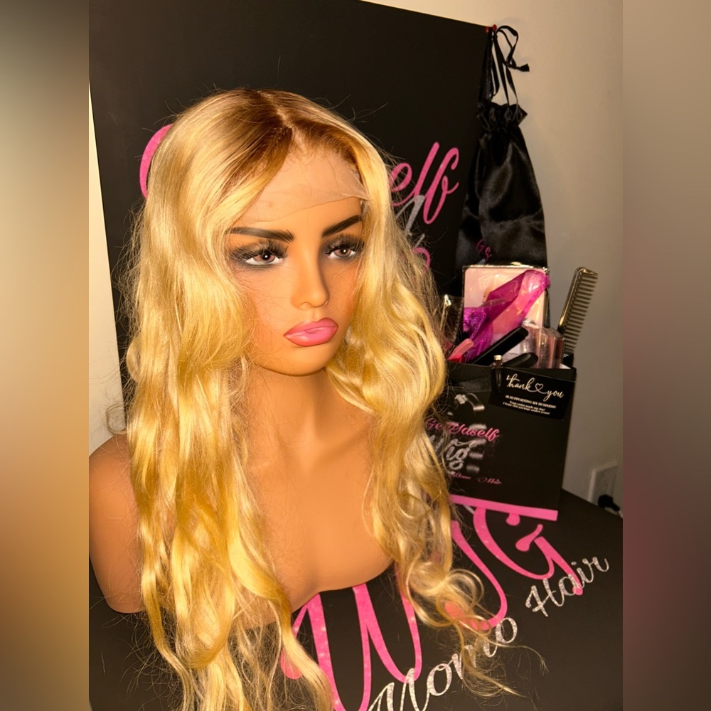 613 BLONDE CLOSURE WIG 4x4